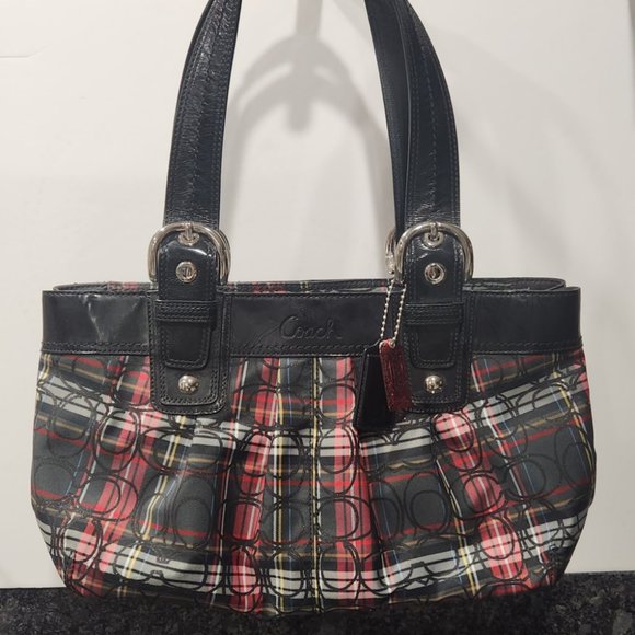 Vintage Coach Poppy Soho Tartan Glitter Plaid Bag with matching coin purse - Picture 2 of 10
